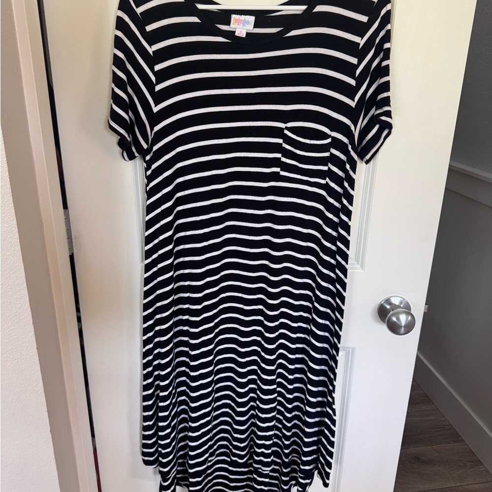 LuLaRoe Black and White Striped Top